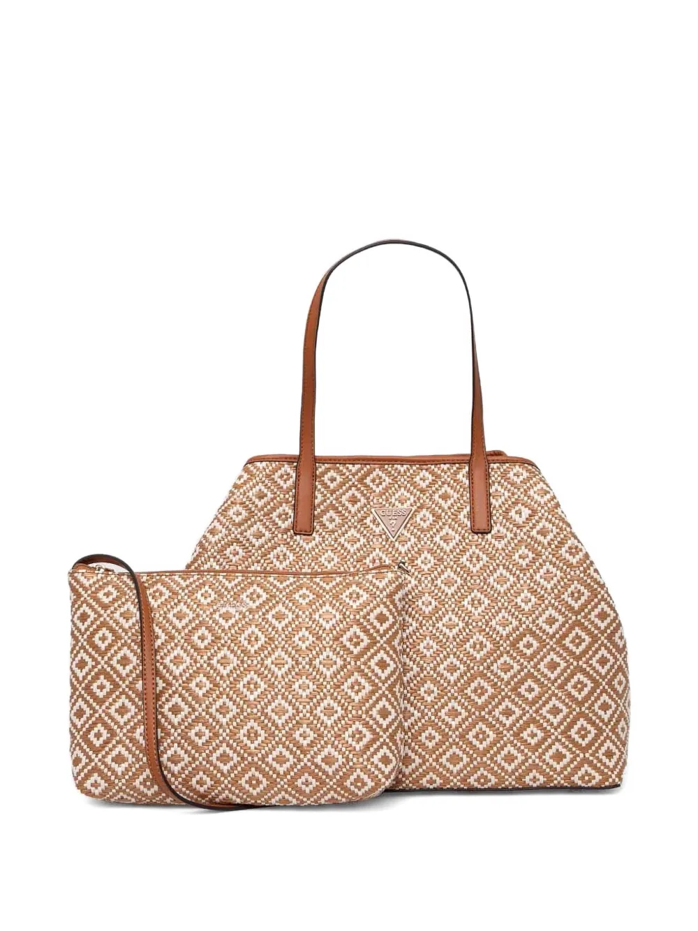 GUESS USA Shopper met diamantpatroon Bruin