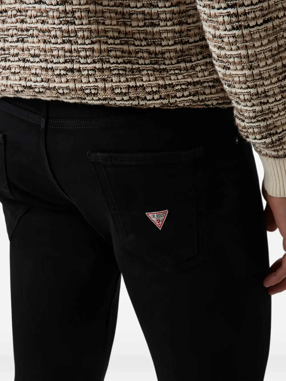 GUESS USA Miami jeans met logopatch Zwart