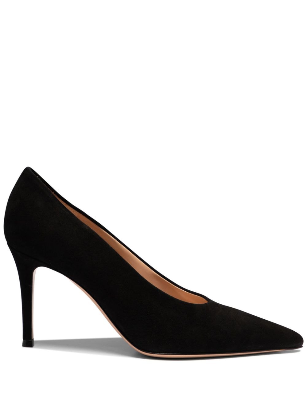 Gianvito Rossi 85mm pointed-toe suede pumps Black