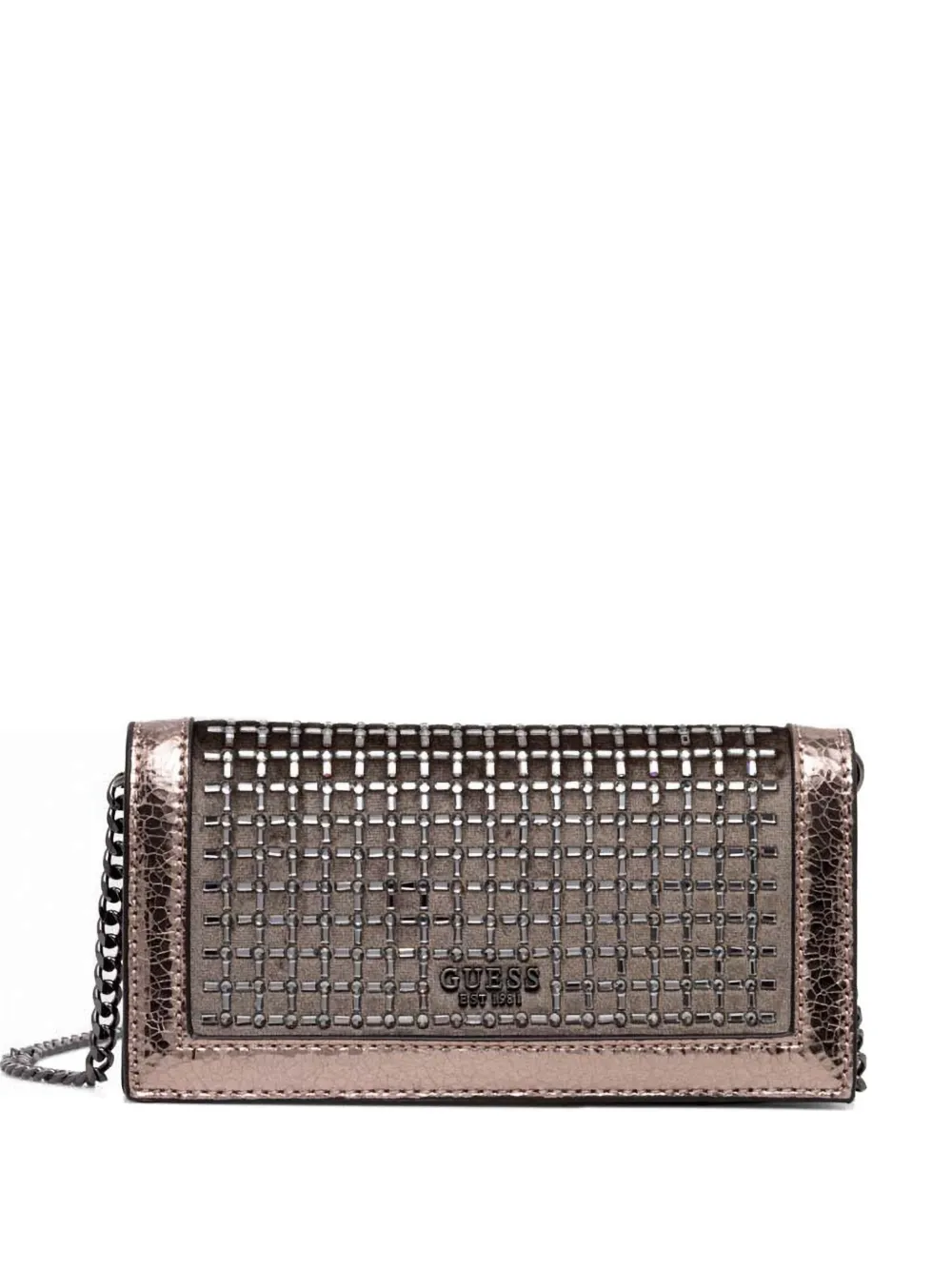 GUESS USA Gilded Glamour clutch Bruin