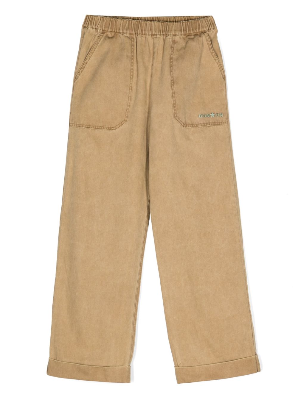 Bonton elasticated-waist canvas trousers - Neutrals