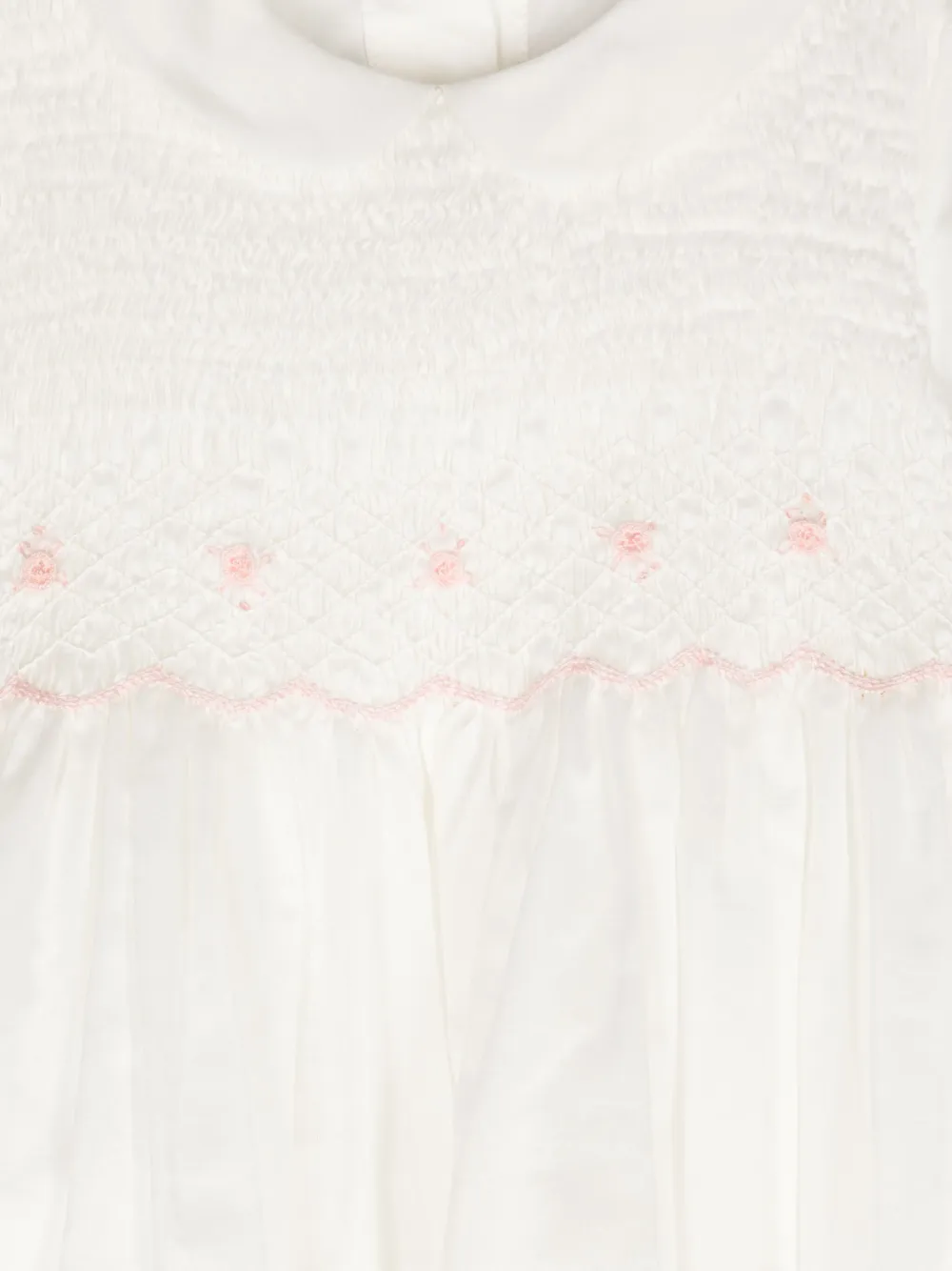 POLO RALPH LAUREN KIDS Flared jurk met gesmockt detail Wit