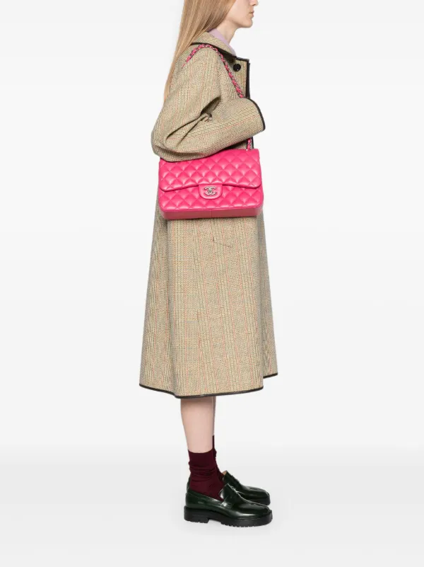 CHANEL Pre-Owned Jumbo Leather Shoulder Bag | Pink | FARFETCH