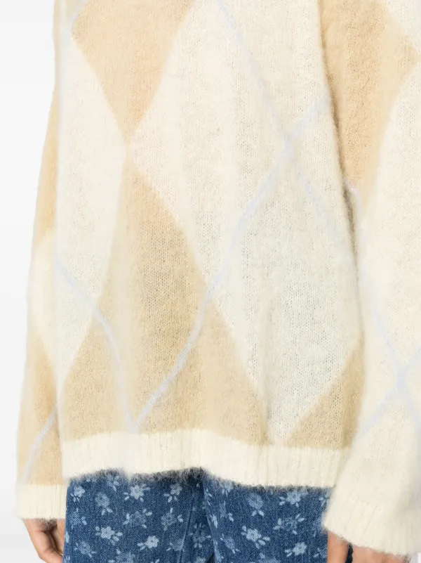 GANNI アーガイル柄長袖セーター M GANNI アーガイル柄長袖セーター アーガイル ニット