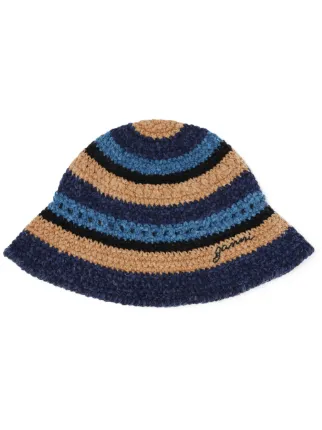 Ganni Stripped Hat GANNI Brown Striped Beanie GANNI main image 3