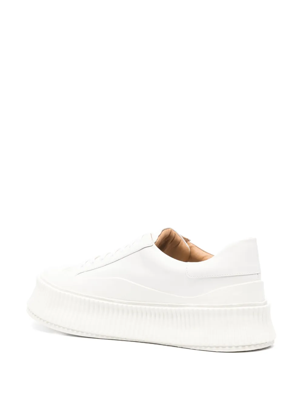 Jil Sander lace-up leather platform sneakers Neutrals