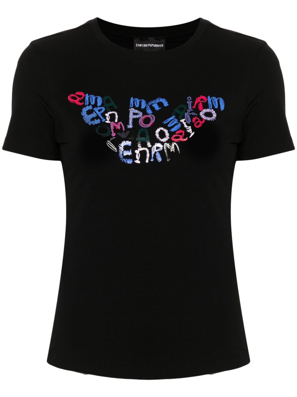 Shop Emporio Armani Logo-print T-shirt In Black