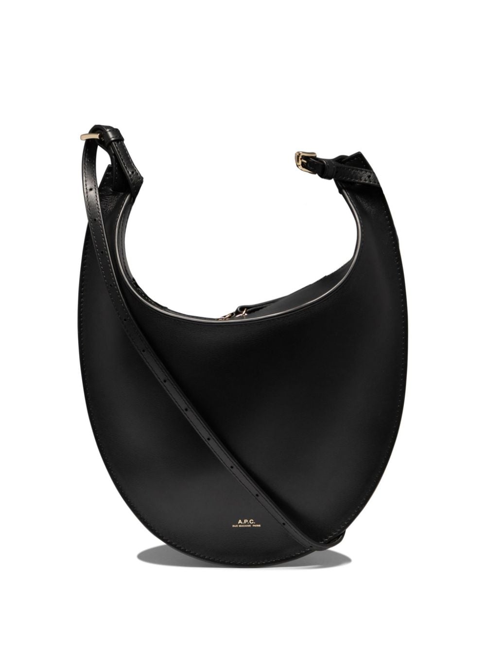 Apc Small Iris Leather Crossbody Bag In Black