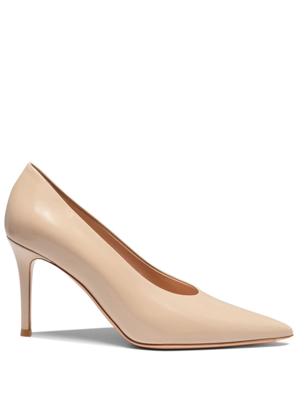Gianvito Rossi 85mm Pointed-toe Leather Pumps In Gold