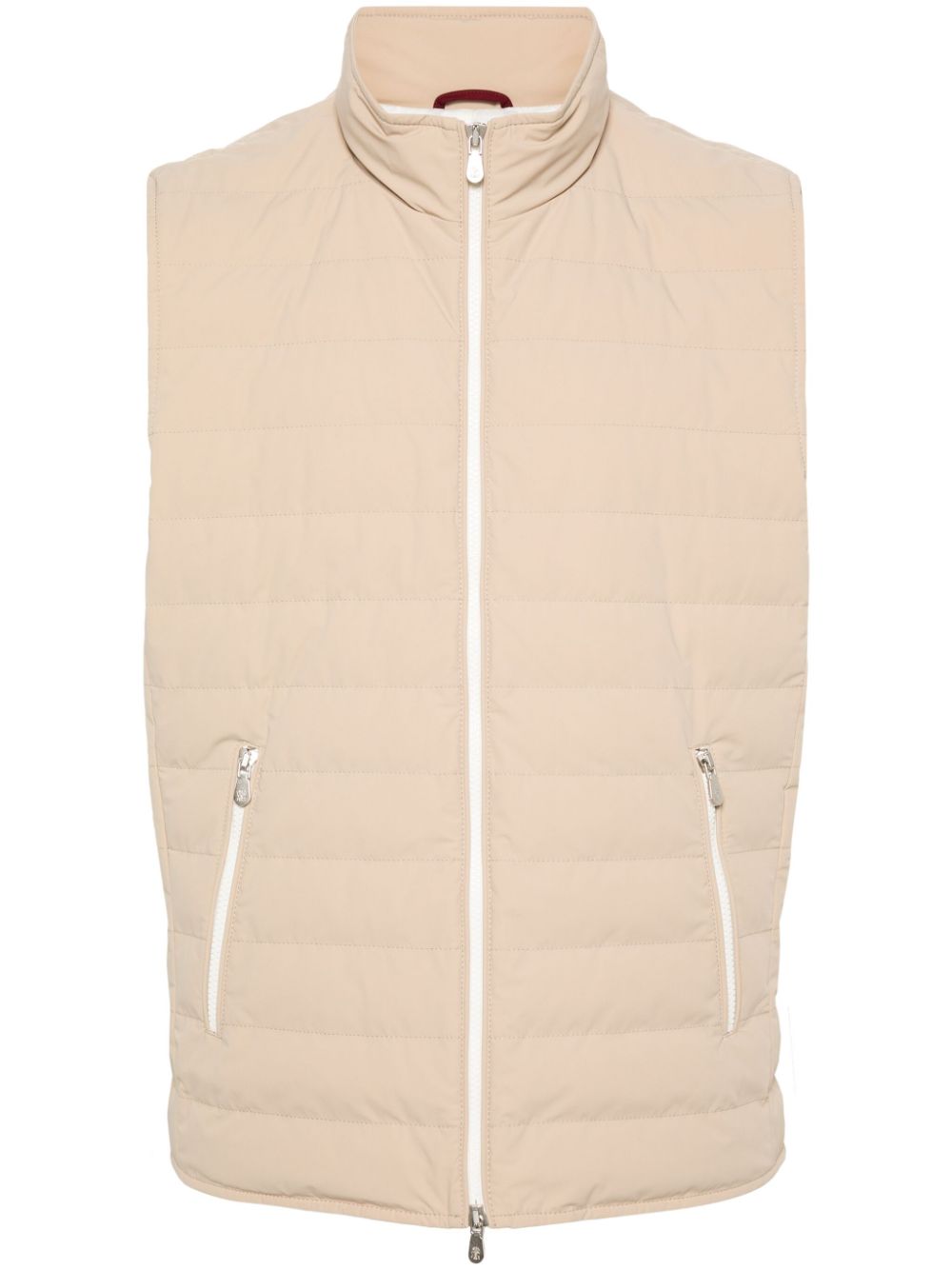 Shop Brunello Cucinelli Padded Quilted Gilet In Neutrals