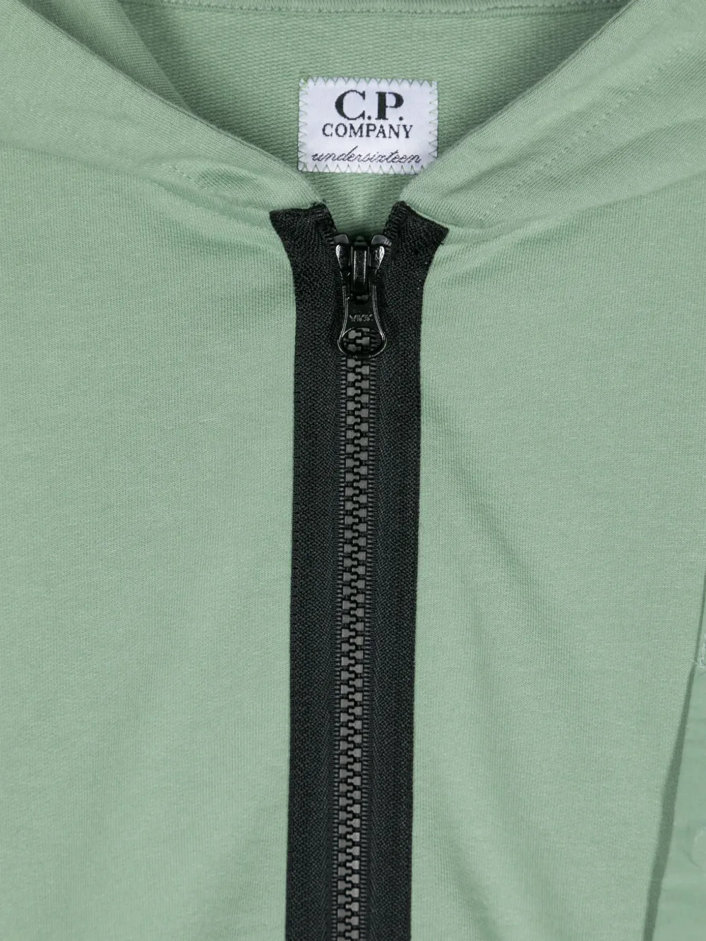 C.p. Company Logo-print Zip-up Hoodie In Green