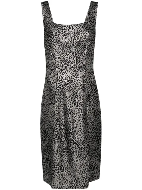 Genny animalier-jacquard midi dress