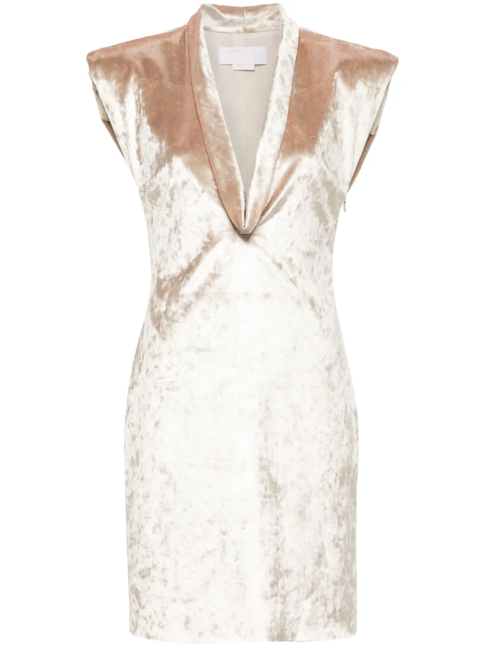 Genny iridescent velvet mini dress - Gold