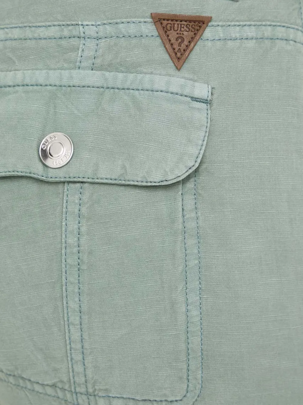 Guess Usa Flared Cargo Trousers In Green