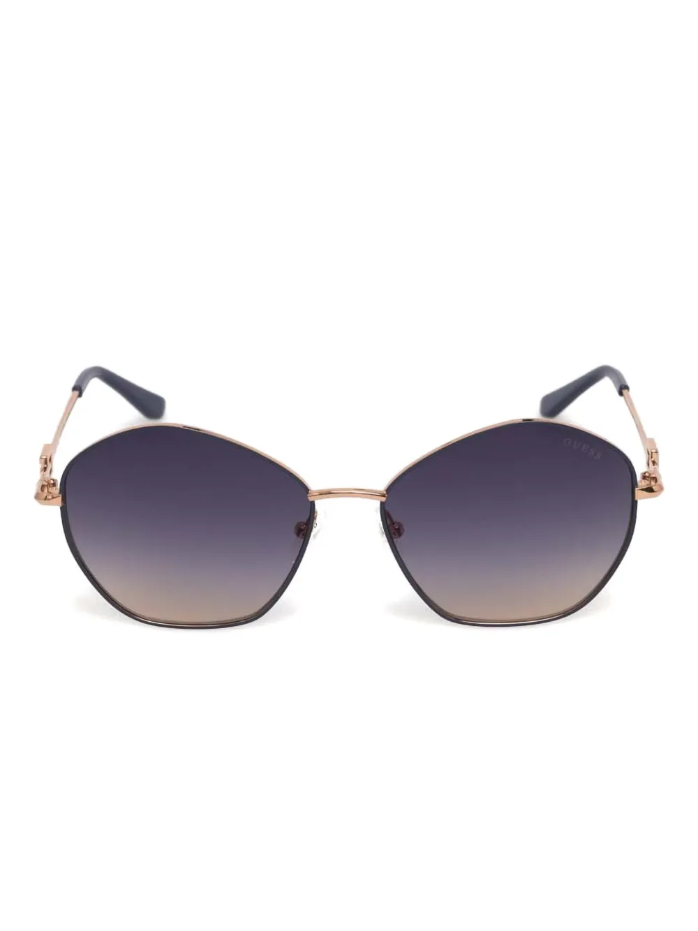 GUESS EYEWEAR logo-lettering geometric-frame sunglasses | Gold | Image 1