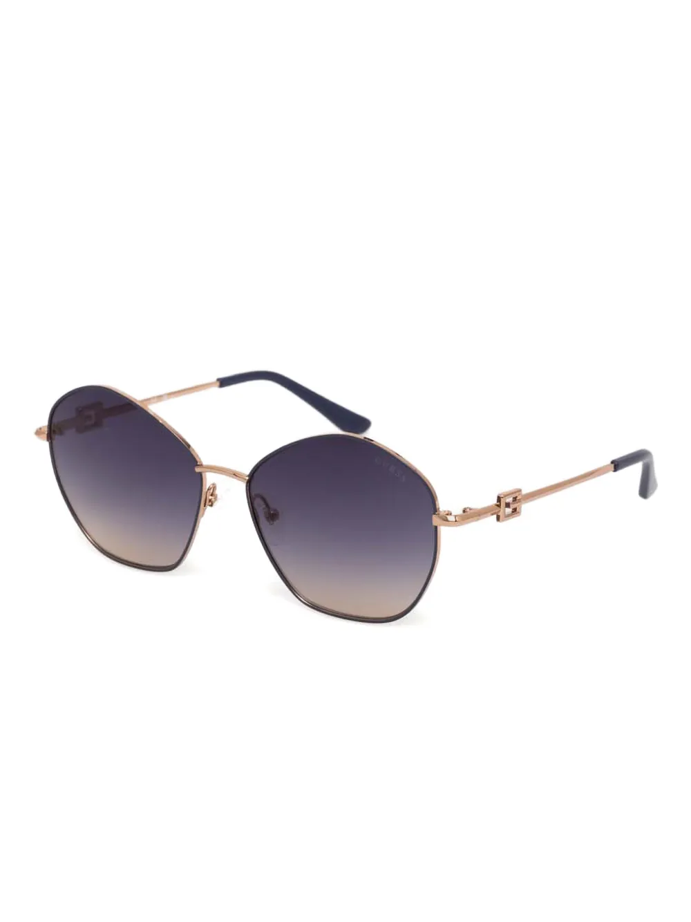 GUESS EYEWEAR logo-lettering geometric-frame sunglasses - Goud