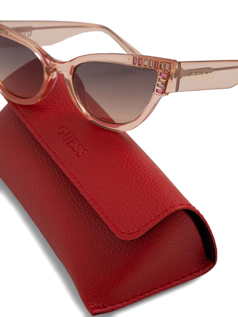 GUESS EYEWEAR Zonnebril met cat-eye montuur Beige