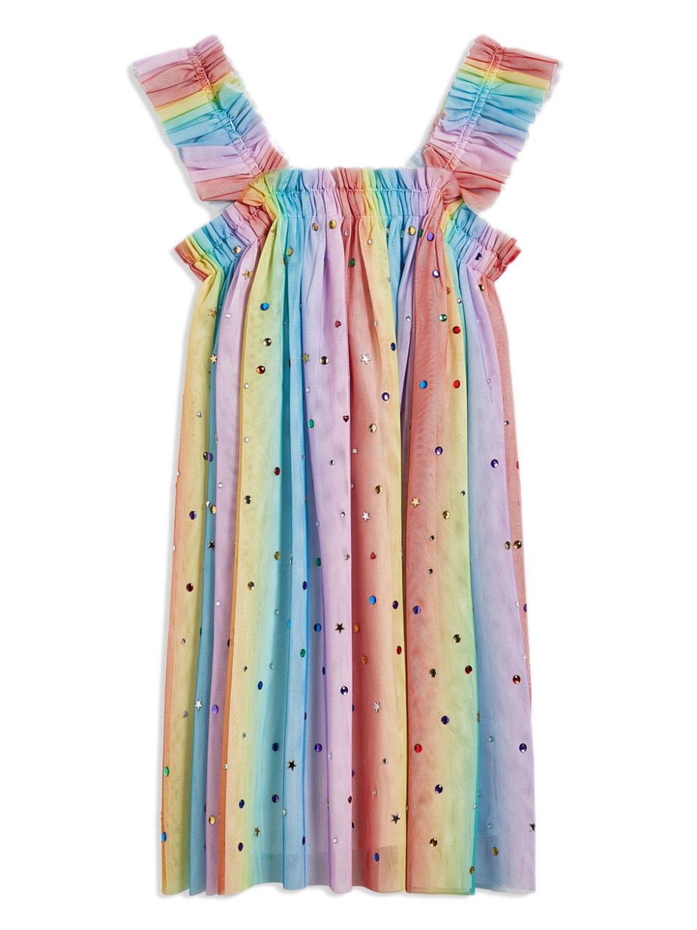 Stella McCartney Kids rainbow pleated dress - Multicolour