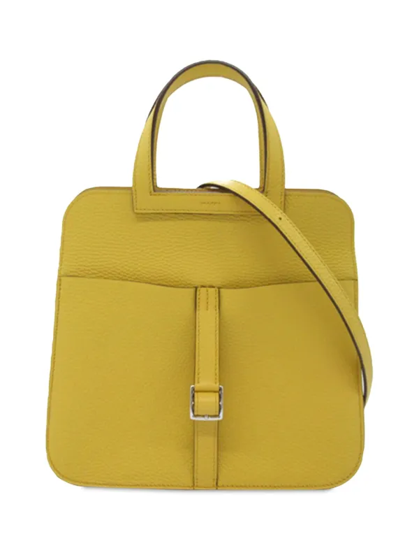 Hermes Pre Owned 2023 Clemence Halzan 25 Satchel Yellow FARFETCH UK