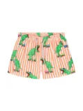 MC2 Saint Barth Kids skater dinosaur-print swim shorts - Orange