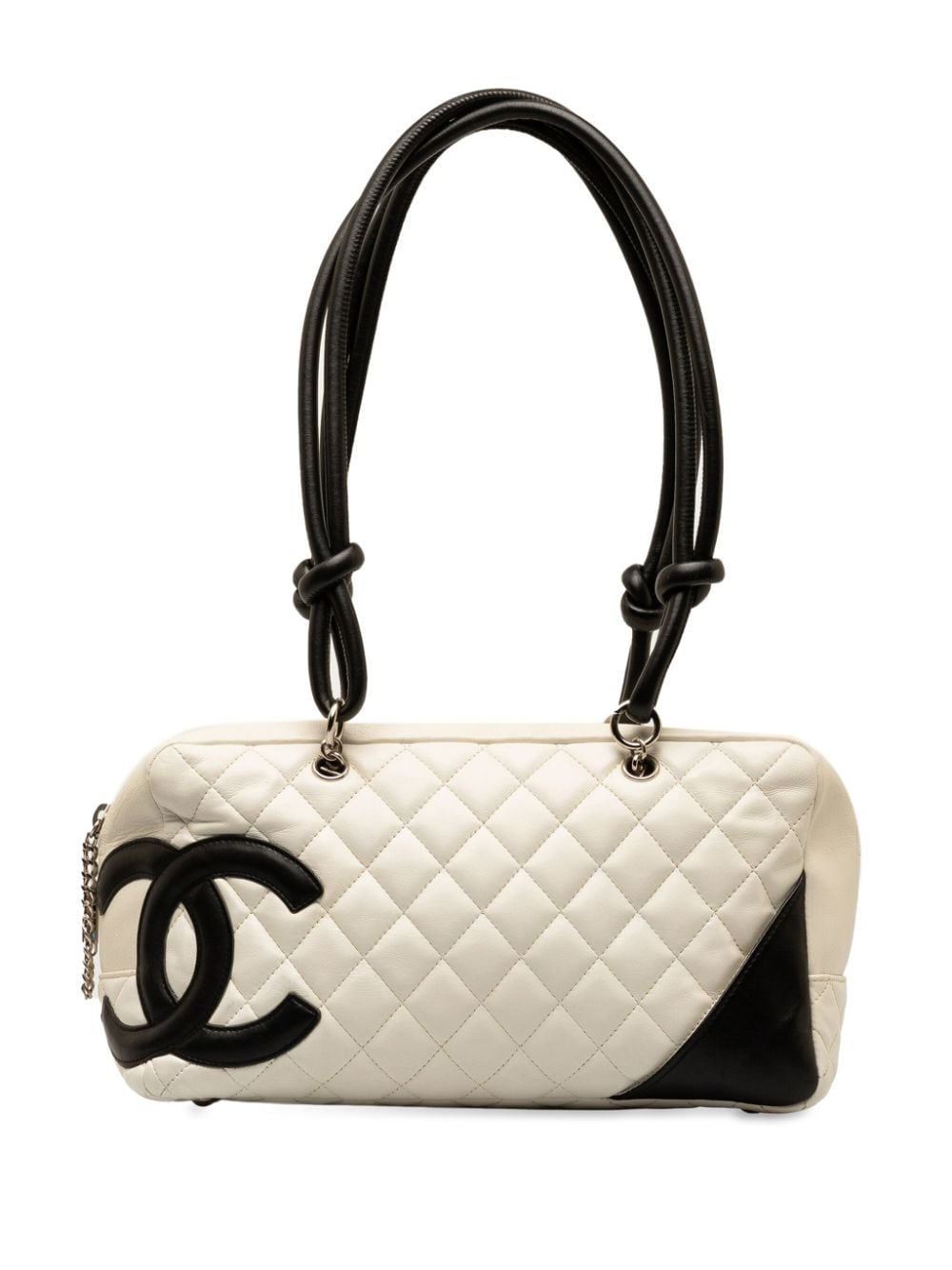 Pre-owned Chanel 2004-2005 Cambon Ligne Shoulder Bag In White