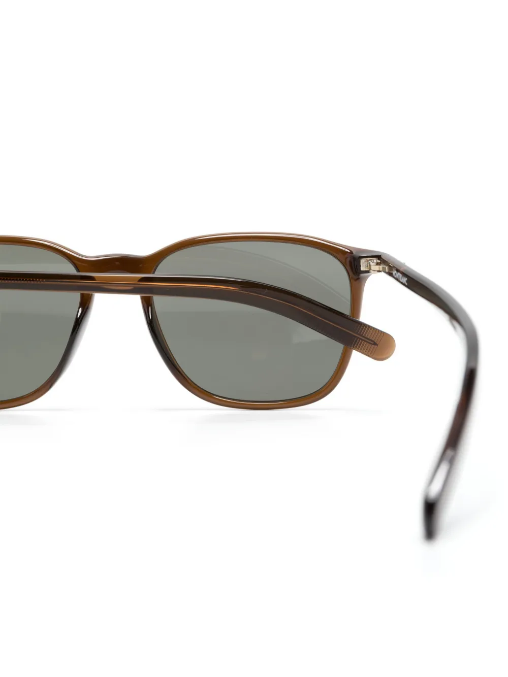  Montblanc Translucent Rectangle-frame Sunglasses - Brown 