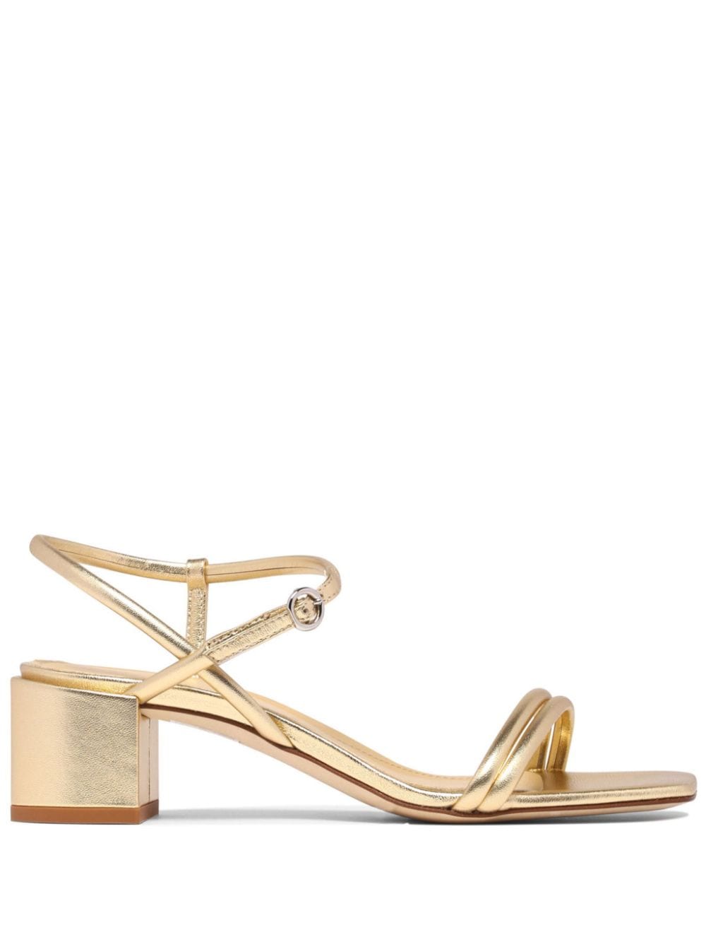 Shop Aeyde Estelle 45mm Leather Slingback Sandals In Gold