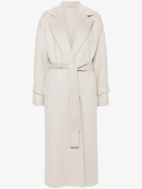 Brunello Cucinelli cashmere belted midi coat