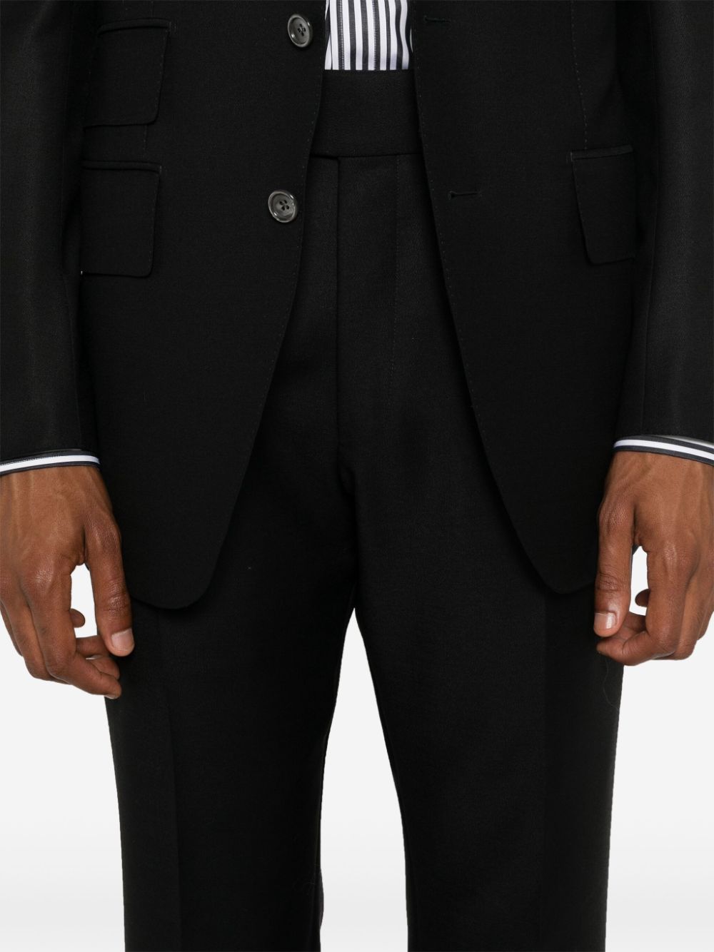 Shop Tom Ford Grain De Poudre Tailored Trousers In Black