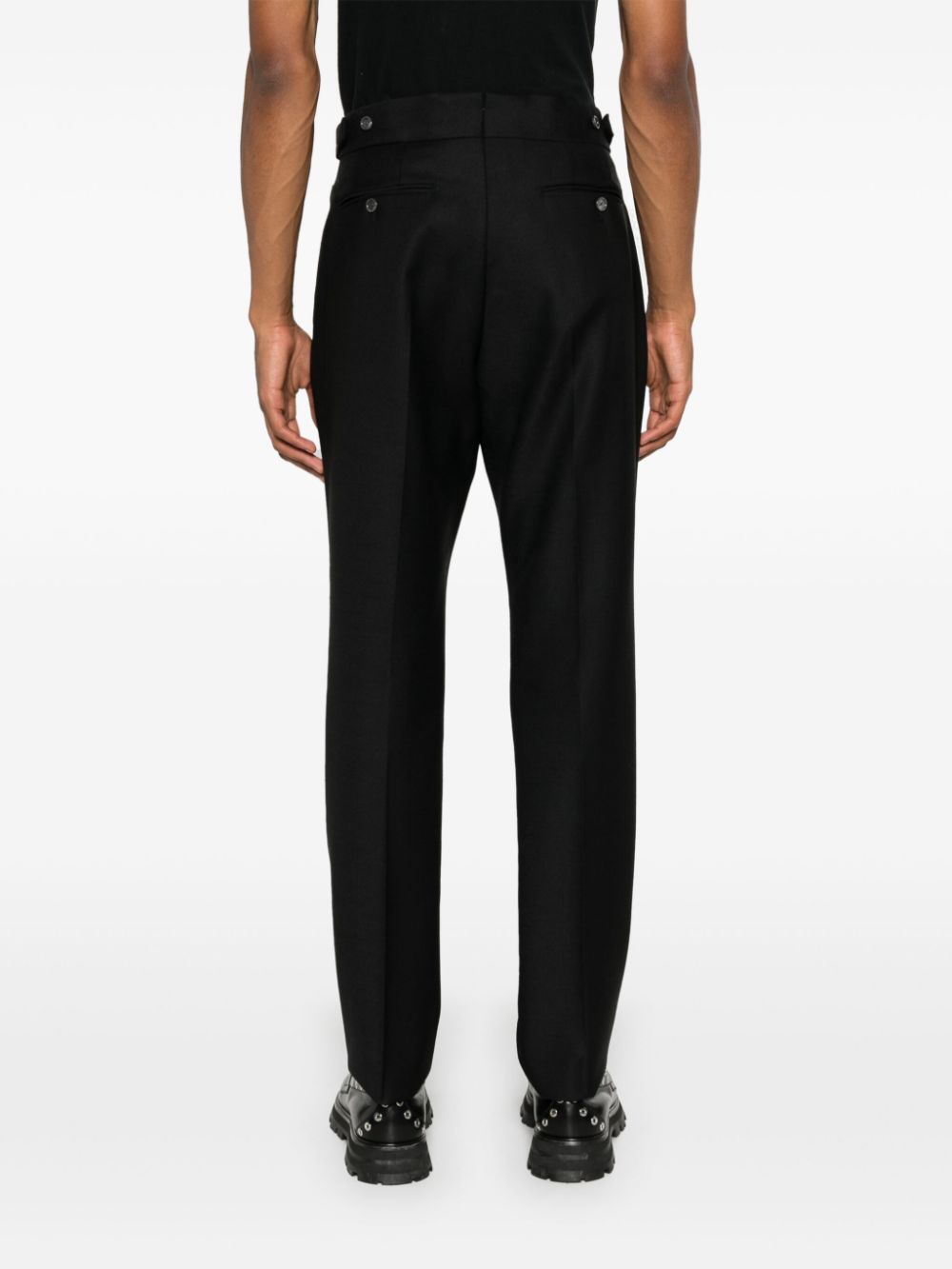 Shop Tom Ford Grain De Poudre Tailored Trousers In Black