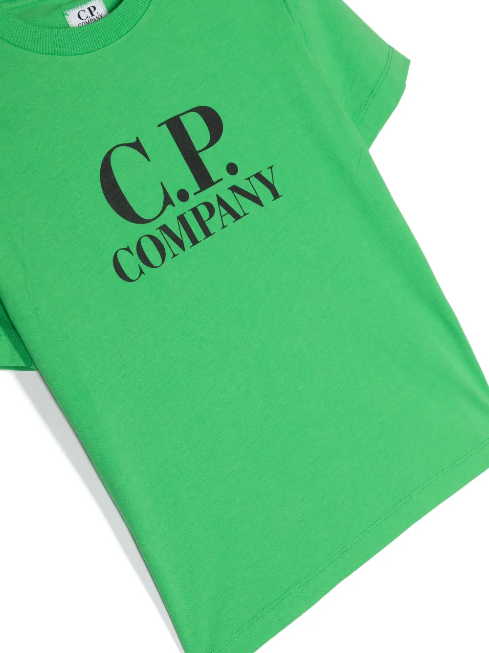 C.P. Company Kids Katoenen T-shirt met logoprint Groen