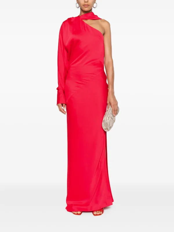 farfetch maxi dress Area Satin Maxi Dress