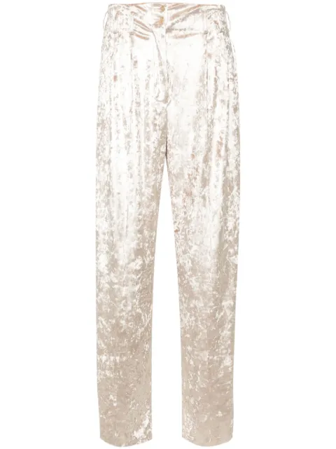 Genny velour straight-leg trousers