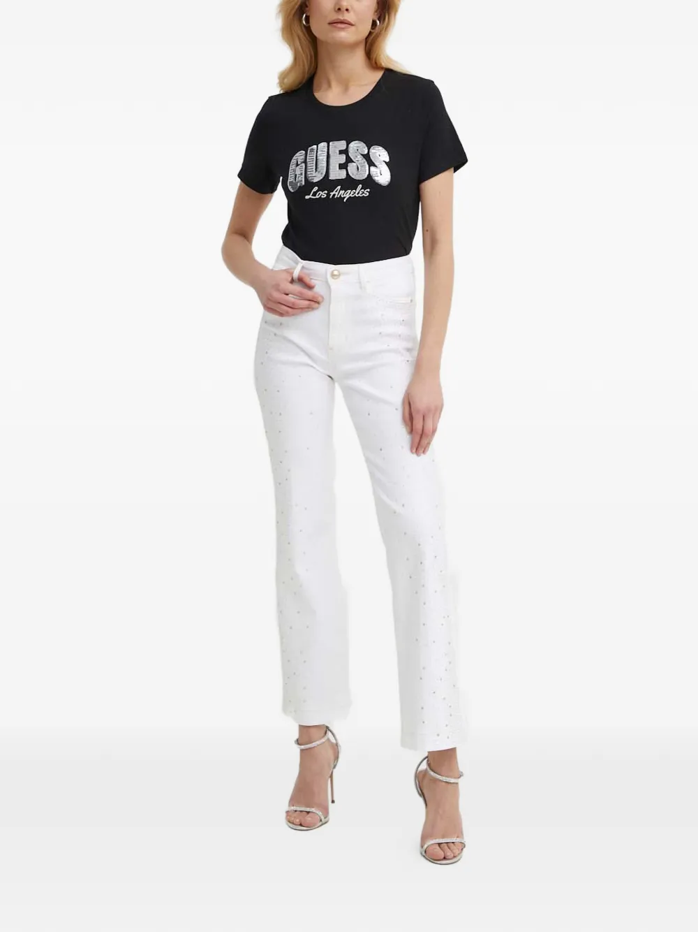 GUESS USA Jeans met stras - Wit