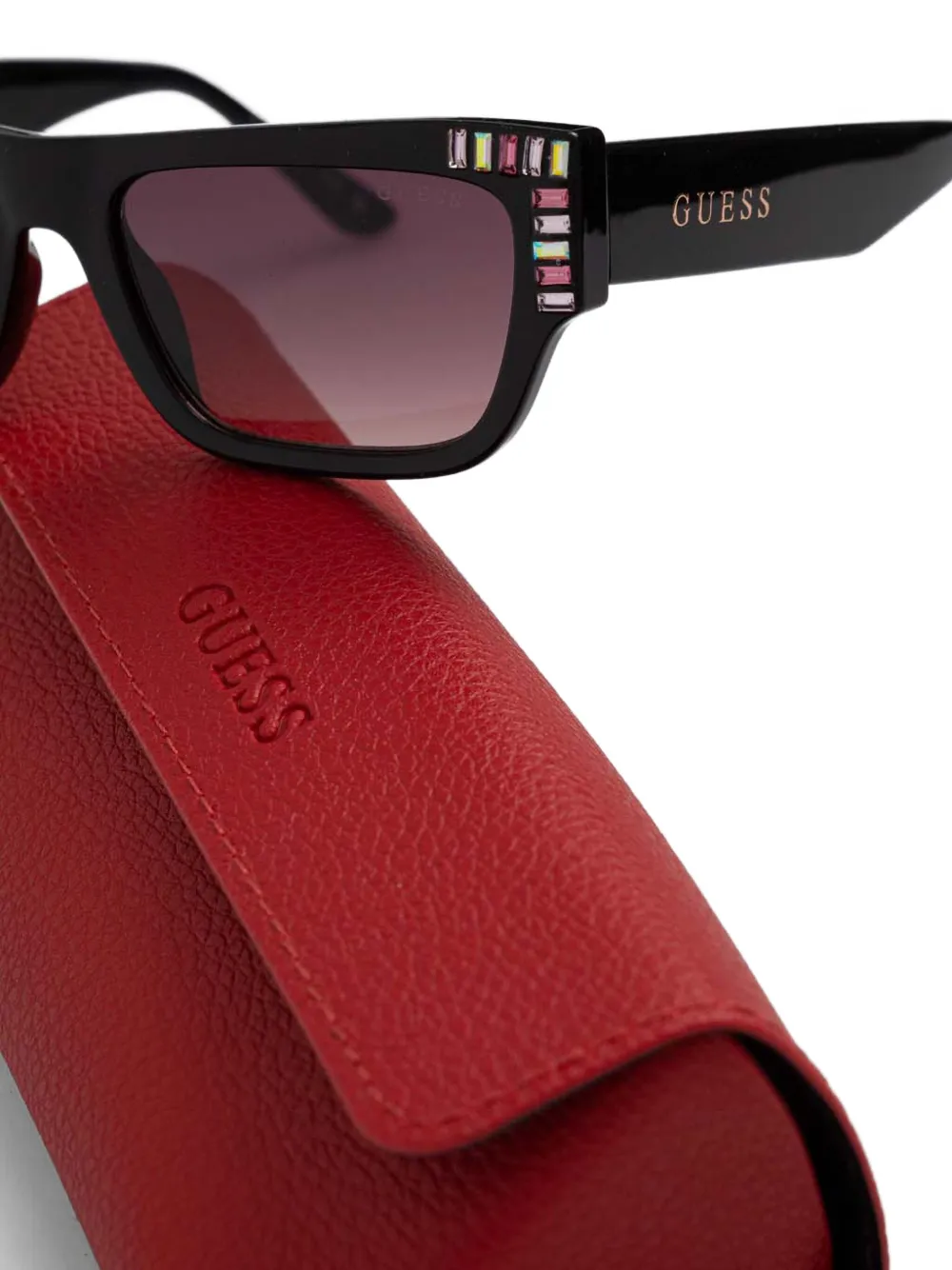 GUESS EYEWEAR Zonnebril met rechthoekig montuur Zwart