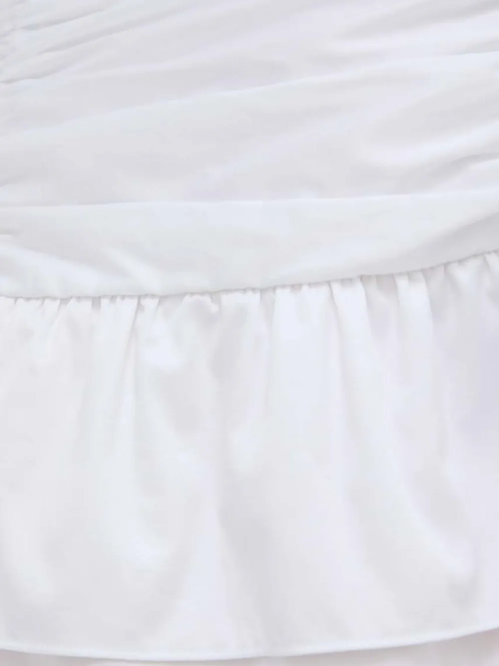 Guess Usa Ruffled-hem Ruched Mini Skirt In White