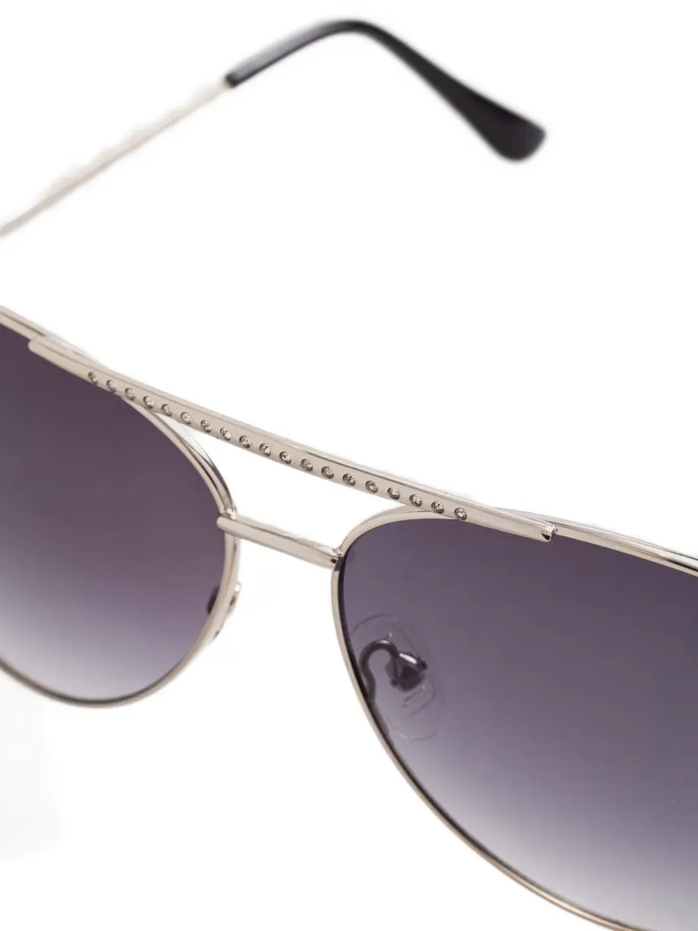 GUESS EYEWEAR crystal-embellished pilot-frame sunglasses Zilver