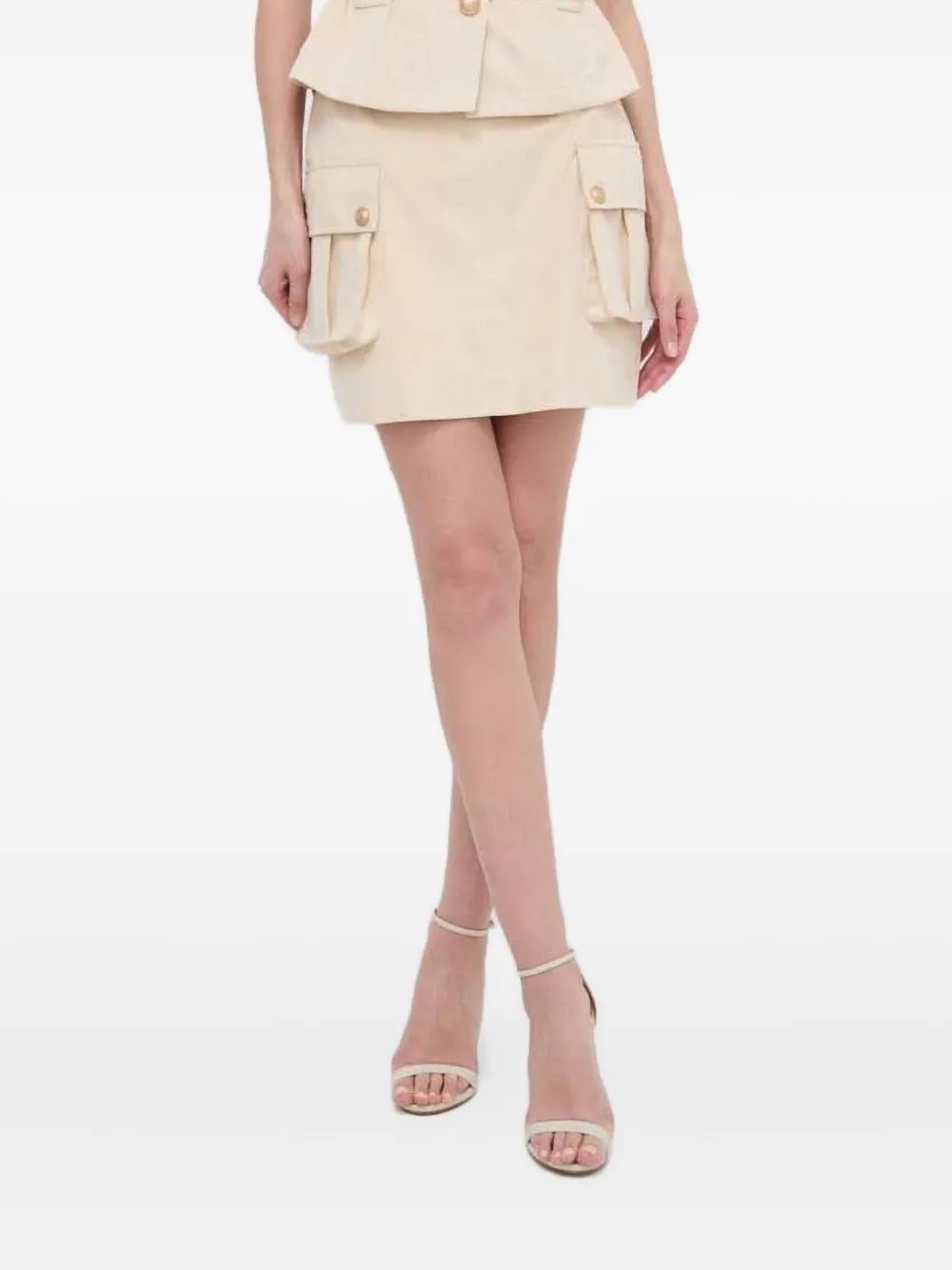 GUESS USA ベルテッド ミニスカート - ニュートラル GUESS USA ベルテッド ミニスカート - ニュートラル