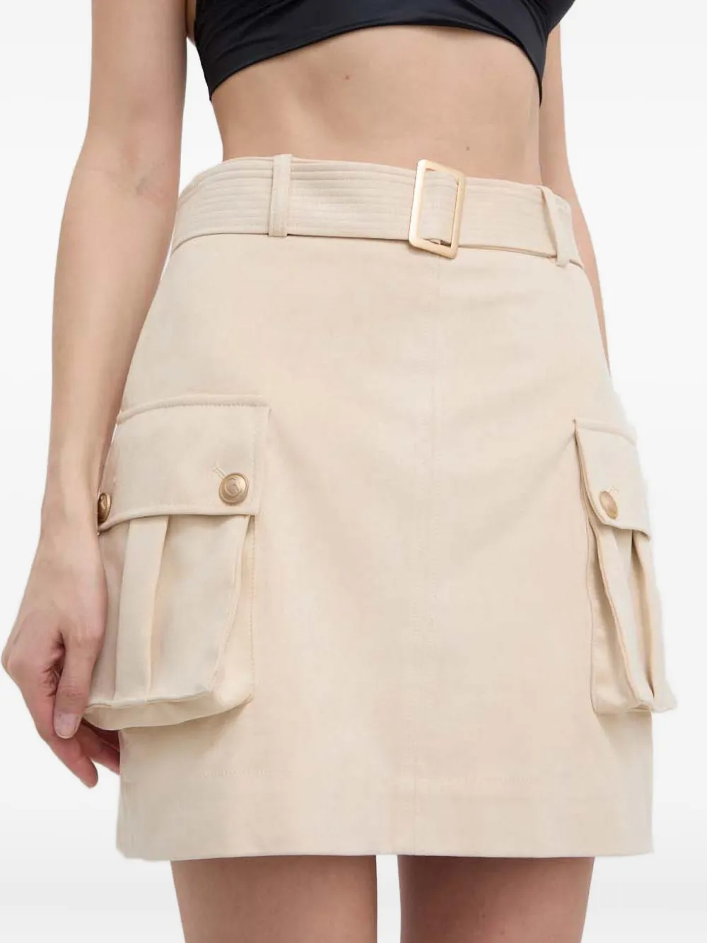 GUESS USA Mini-rok met ceintuur Beige
