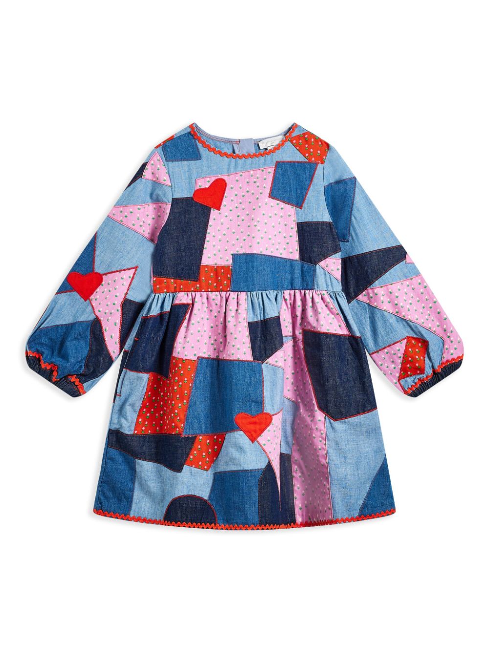 Stella McCartney Kids patchwork denim dress - Blue