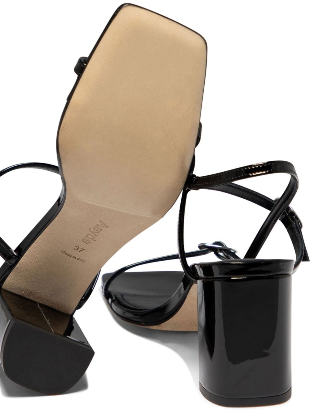 Shop Aeyde Franzi 75mm Leather Slingback Sandals In Black