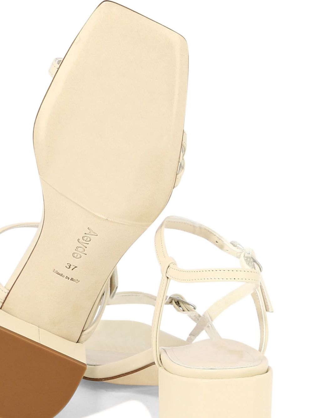 Aeyde Tash 45 mm leren slingback sandalen Beige