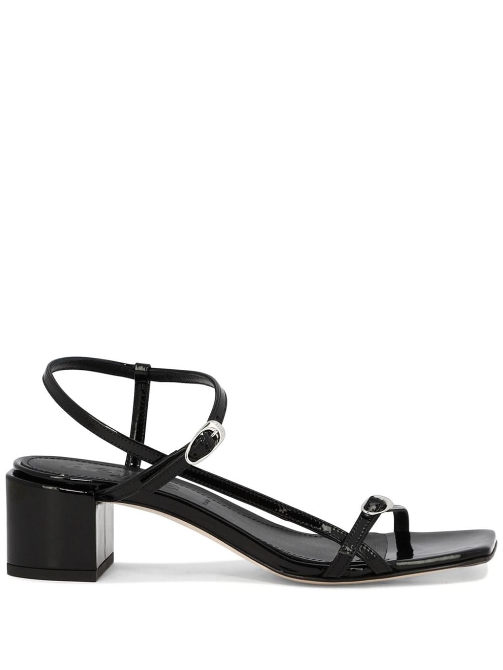 Aeyde Tash 45mm leather slingback sandals Zwart