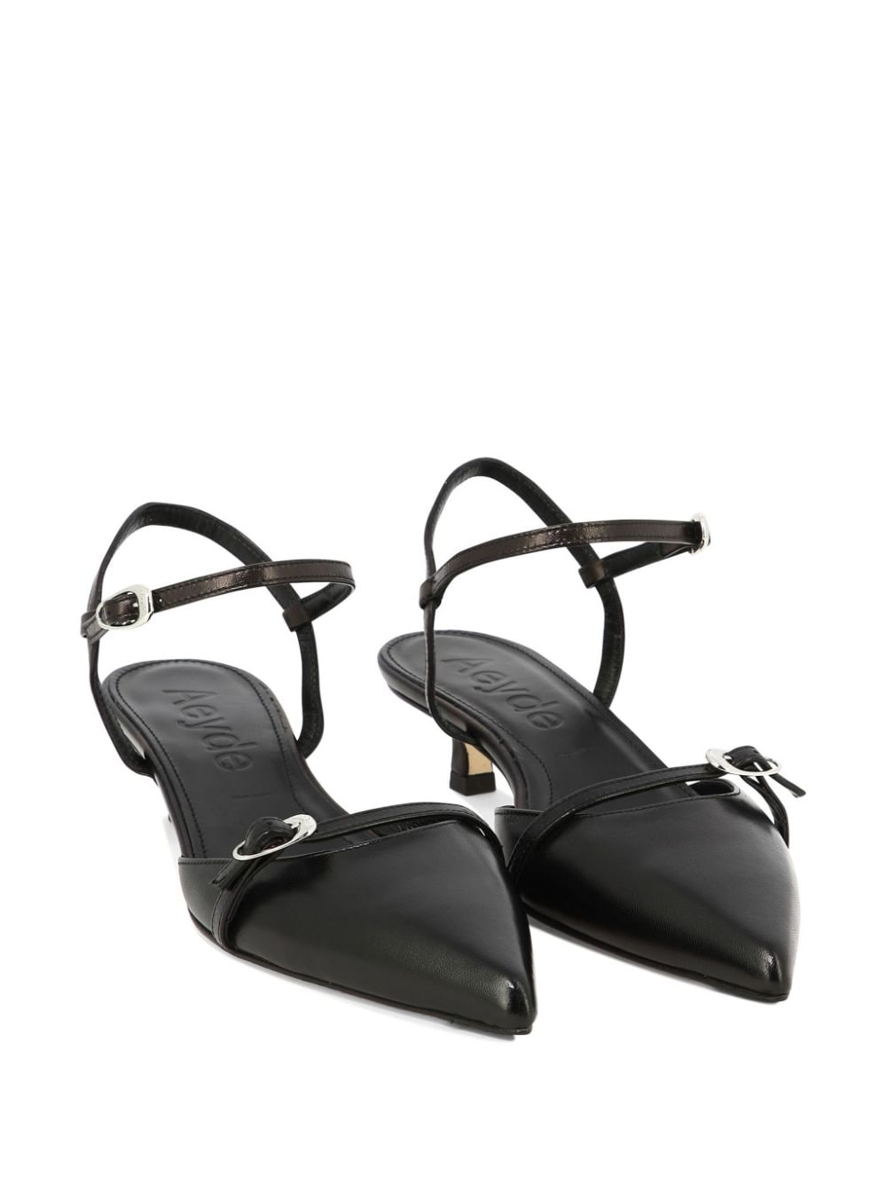 Shop Aeyde Melia 35mm Leather Pumps In Black