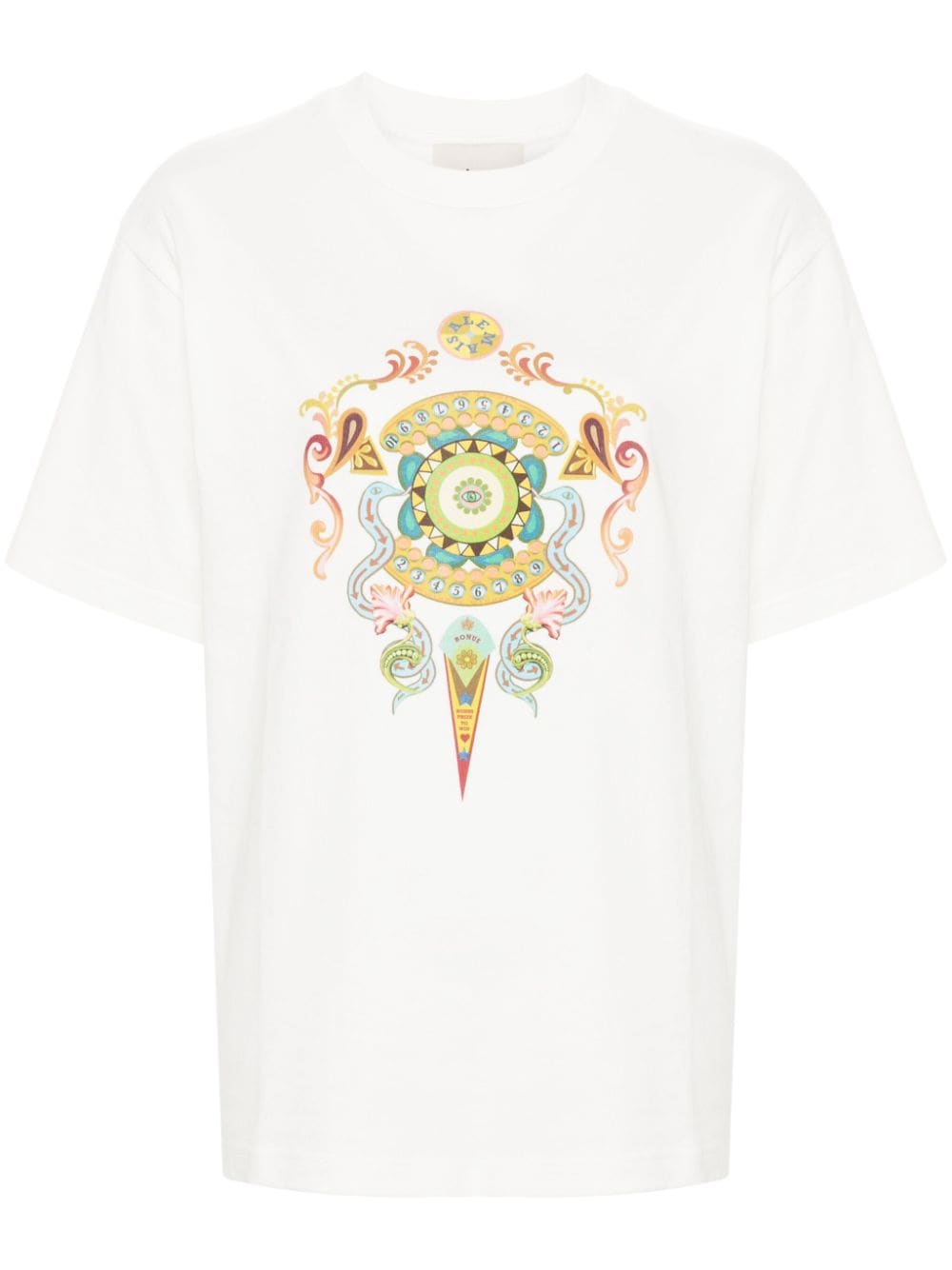 ALEMAIS Pinball T-shirt van biologisch katoen Wit