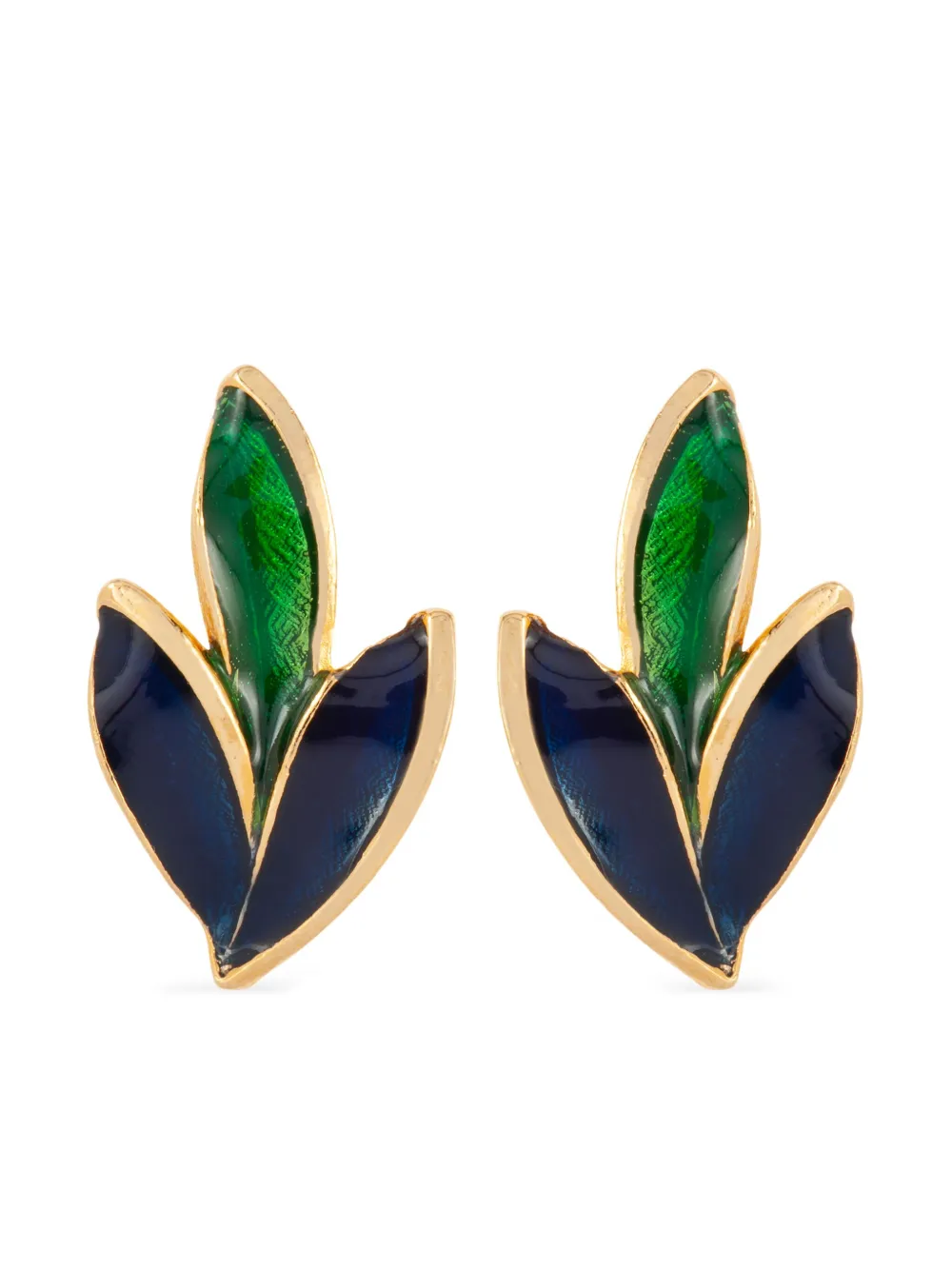 Susan Caplan Vintage 1980 Rediscovered clip-on earrings - Verde
