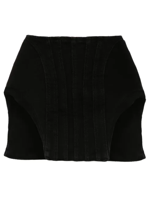 Mugler falda corta de mezclilla capitonada