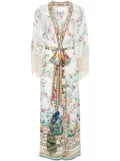 Camilla floral crepe maxi dress - White