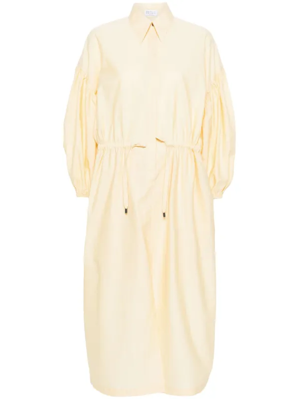 brunello cucinelli shirt dress Wide Stripe Skirt Overlay Shirt Dress