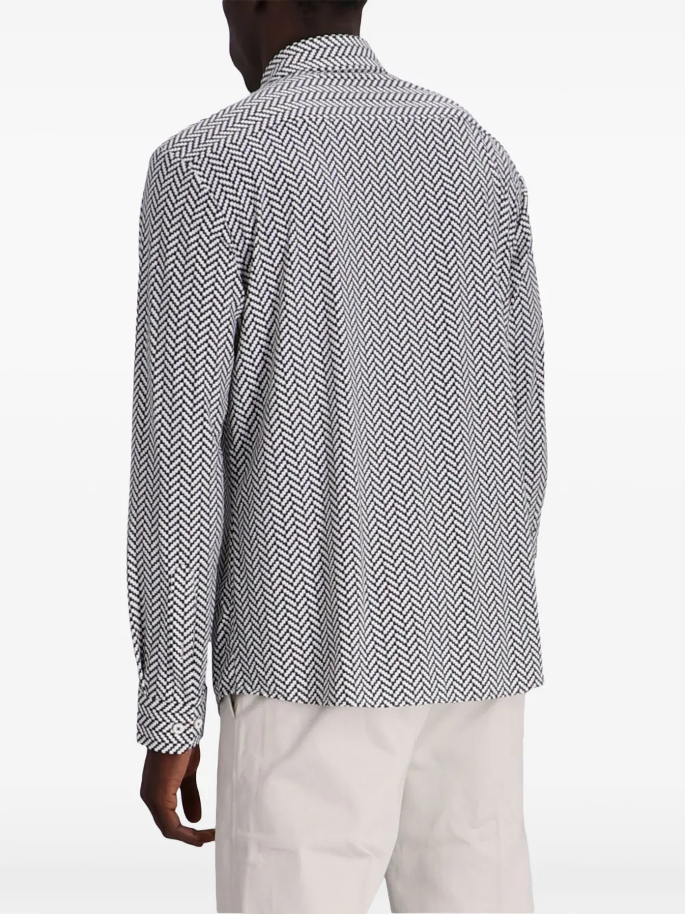 BOSS Overhemd met geometrische print Zwart